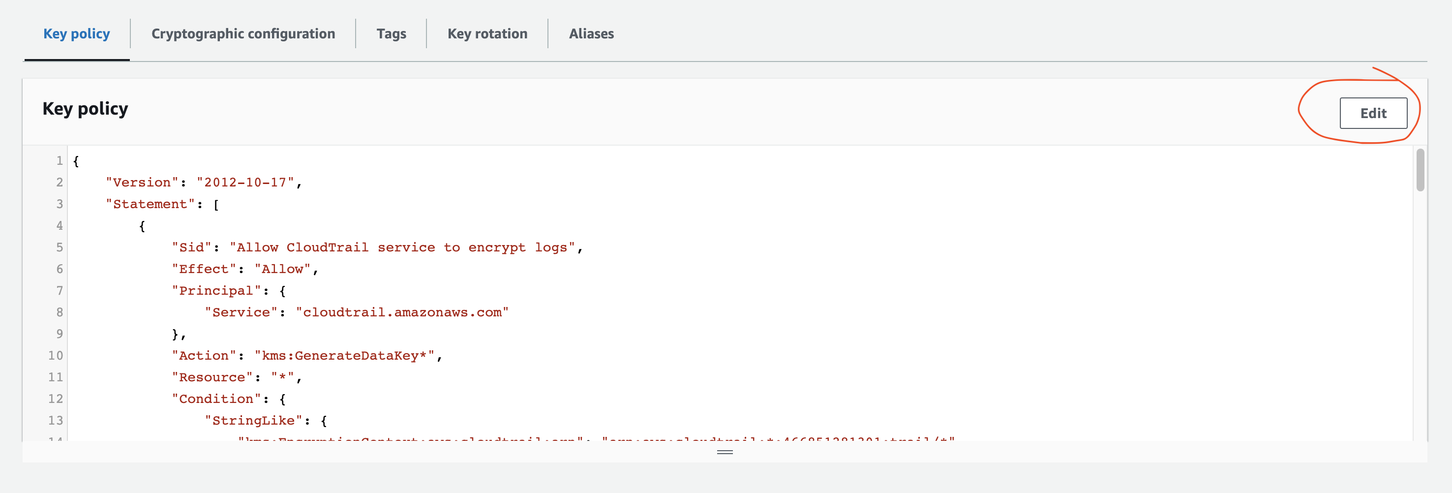 Edit Key Policy