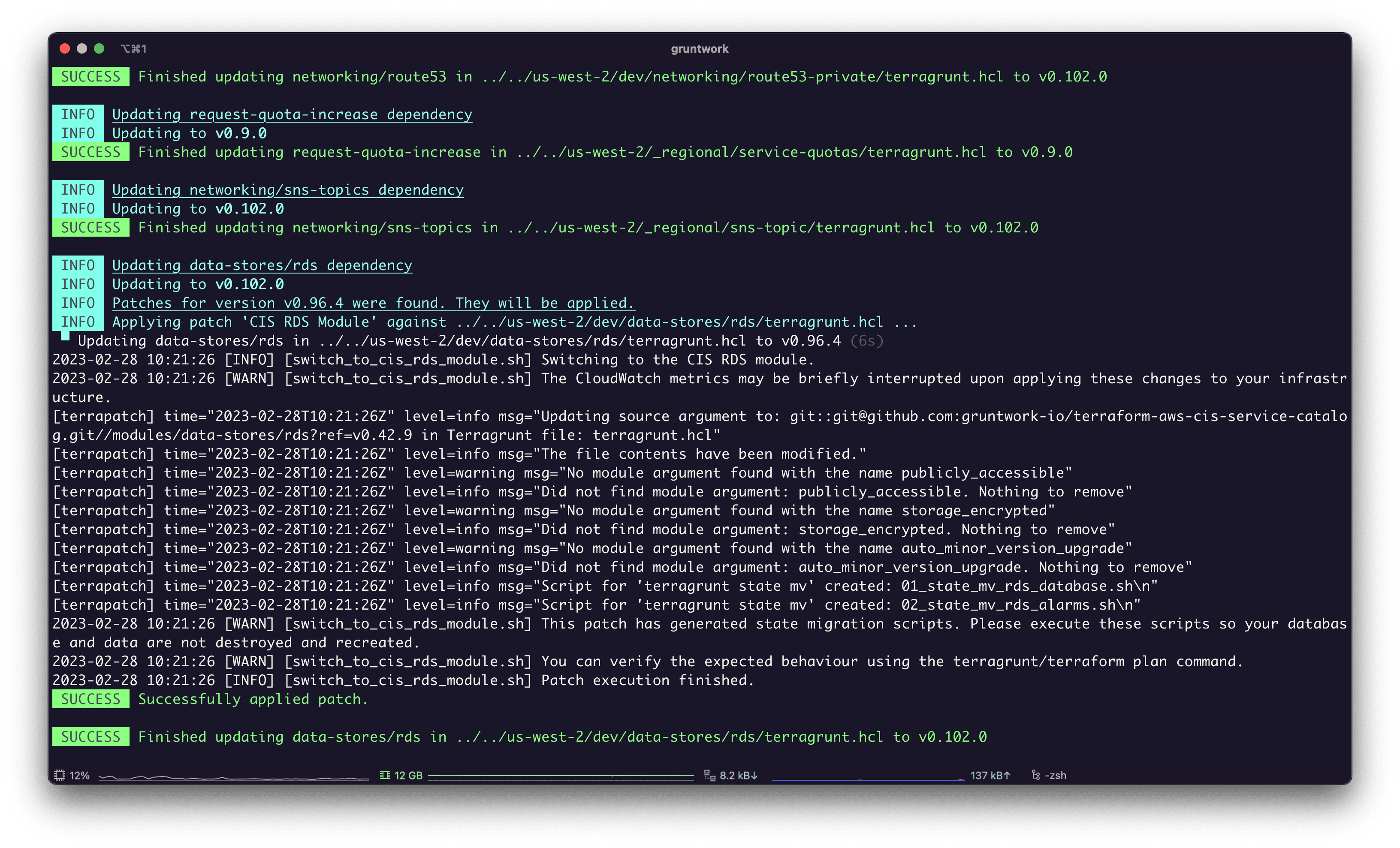 Screenshot of Patcher applying a patch.