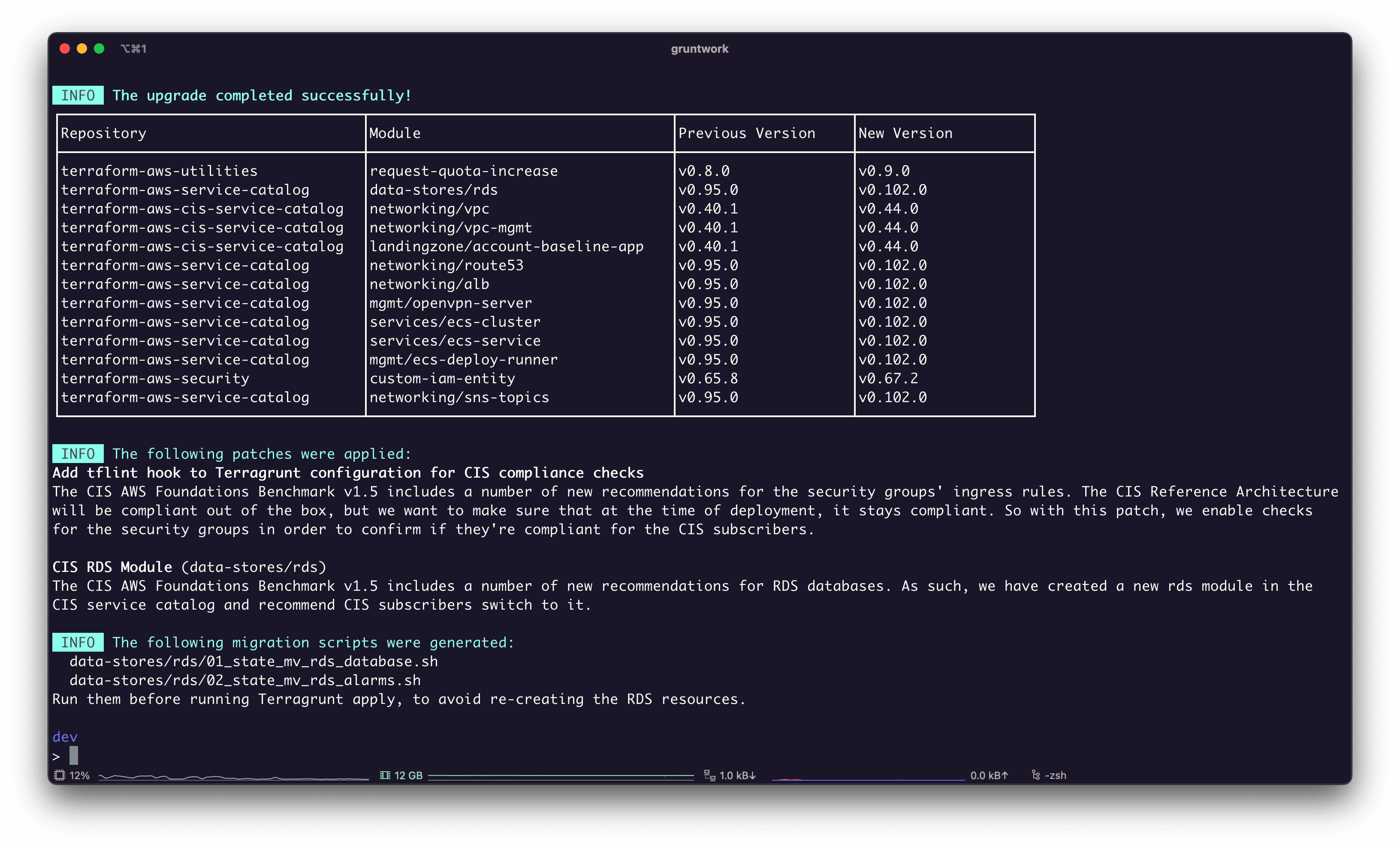 Screenshot of Patcher's summary.