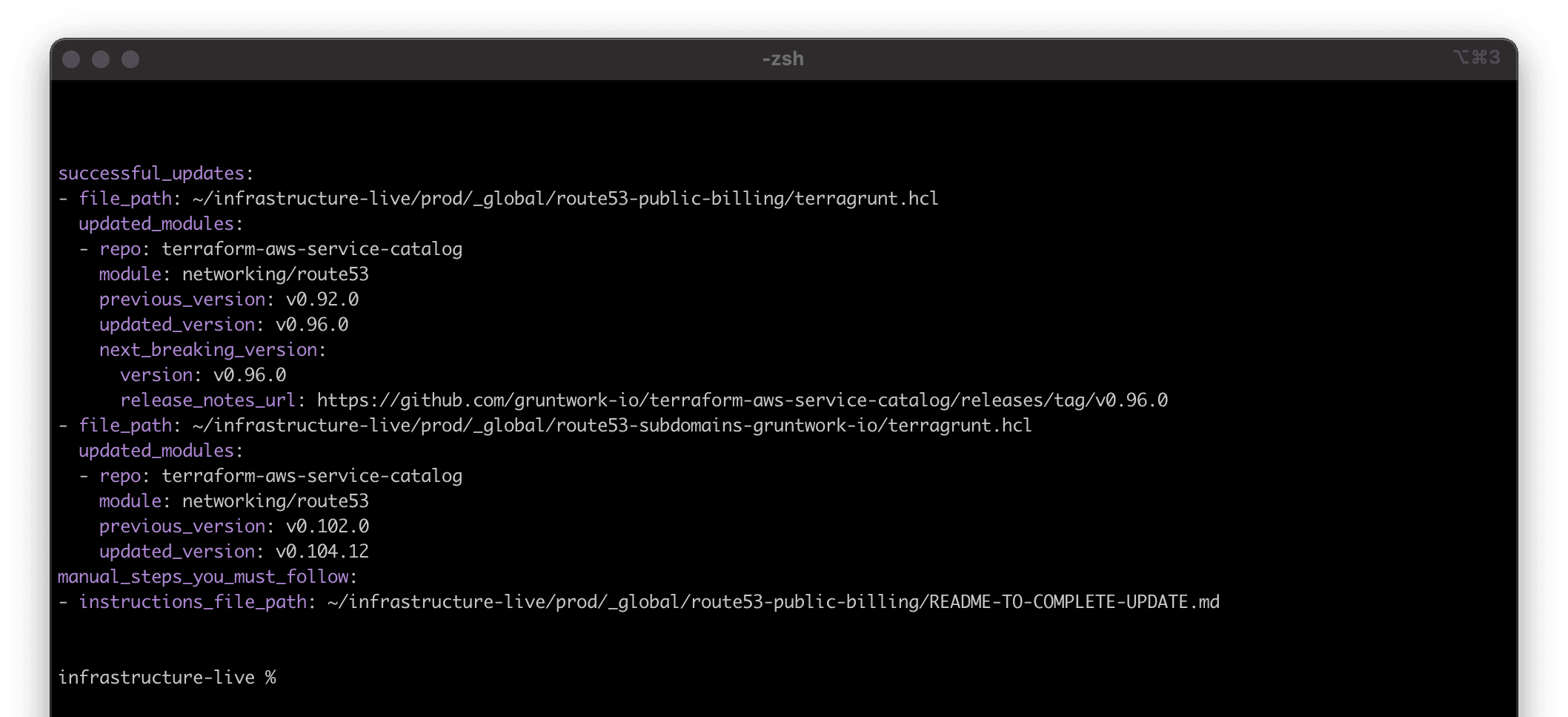 Patcher update screenshot showing YAML output