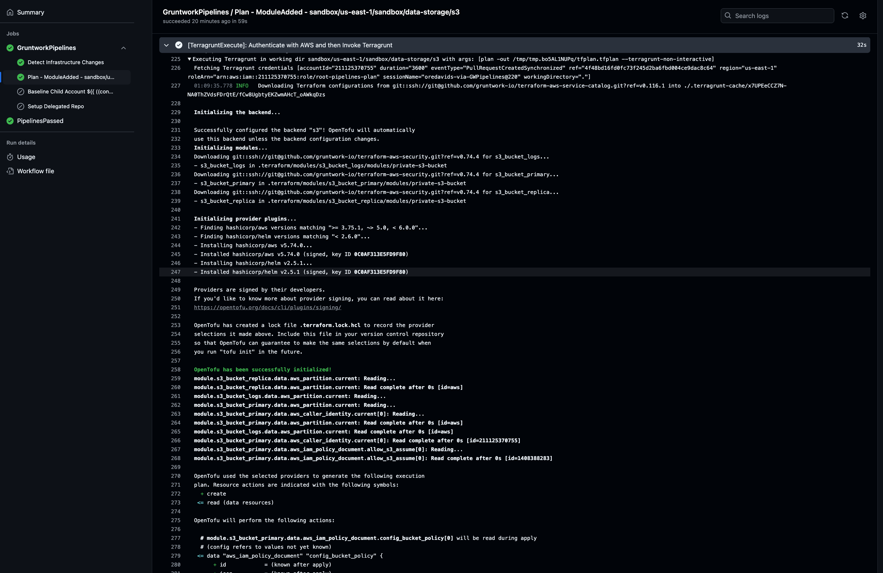 Pipelines Plan Logs