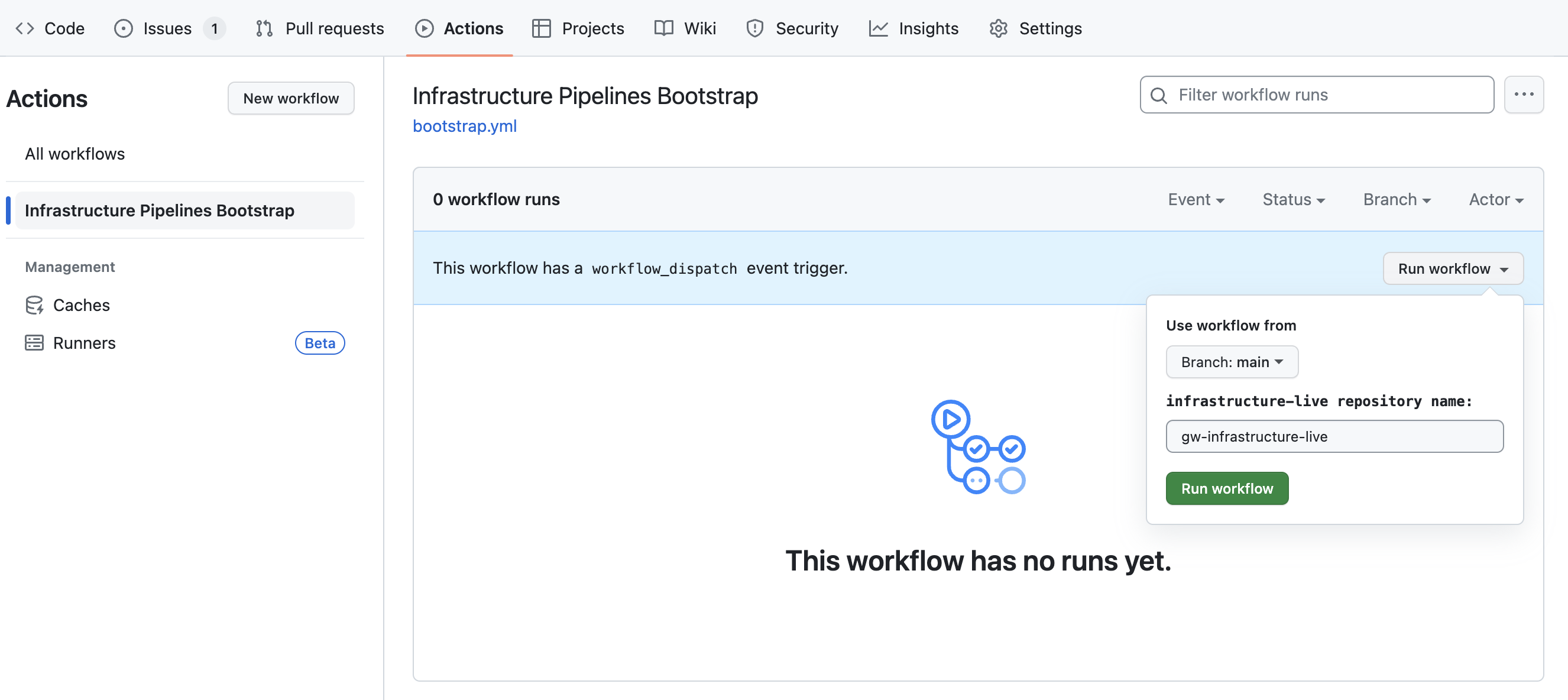 Infrastructure-pipelines Workflow Form