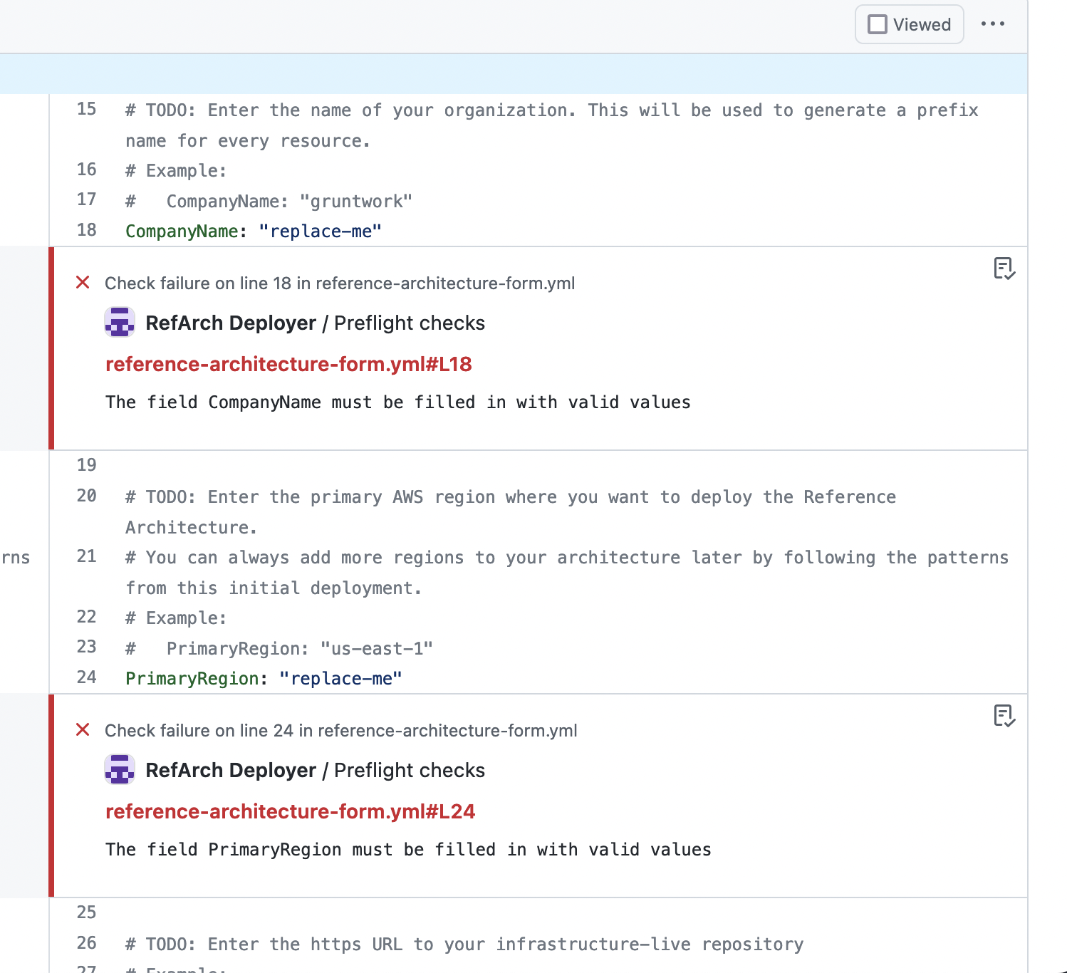 Gruntwork Ref Arch preflight checks on your pull request